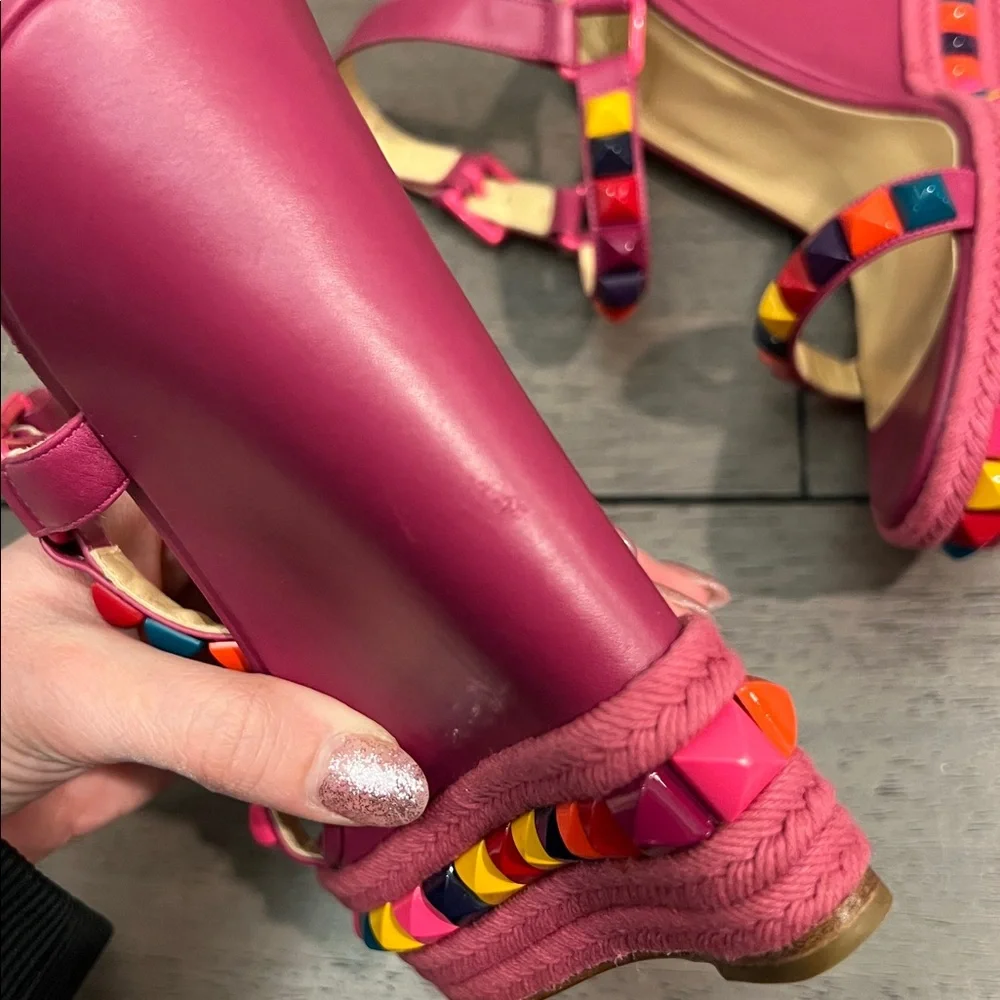 Christian Louboutin Cataclou Espadrille Wedge Sandals - Picture 9 of 11